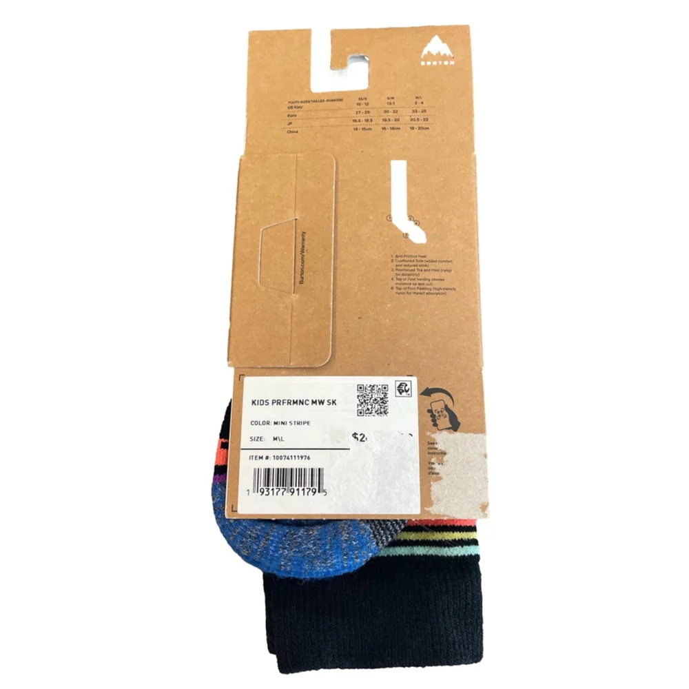 Burton Kids Performance Midweight Socks Medium Large